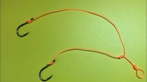 Как привязать два крючка к леске. Подольская вилка. Крючки не запутаются. Поводок с двумя крючками