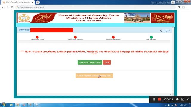 cisf driver online form me payment failure update verify final print application status problems смотреть онлайн