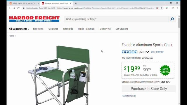 Harbor Freight Folding Aluminum Chair and Husky 200 pc Tool Set смотреть онлайн