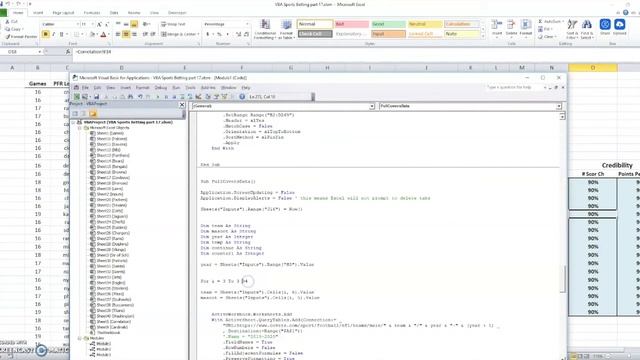 Learn to Code: Excel VBA Sports Betting part 18 - Add Betting Data to Games смотреть онлайн
