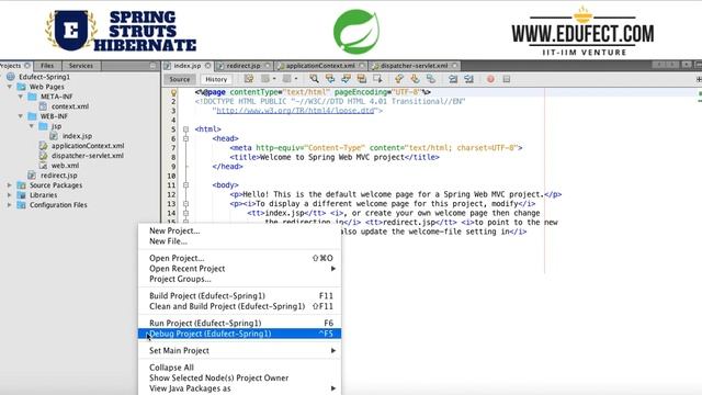 Edufect: Java Frameworks : Starting with Spring смотреть онлайн