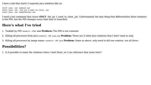 How to close a specific java window with a bat? смотреть онлайн