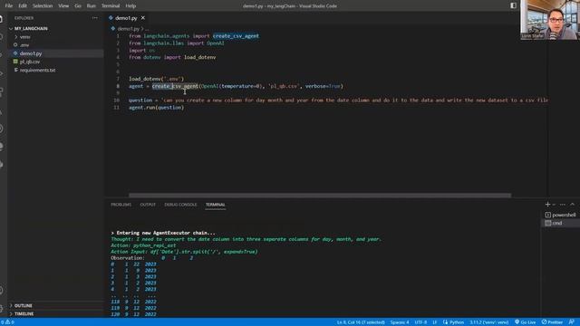 Using ChatGPT and LangChain to analyze my own CSV смотреть онлайн