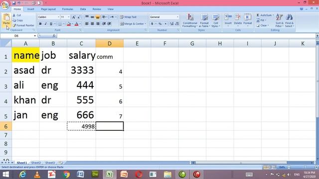 Excel Lec 9 (1) HOME Clipboard Paste,Formulas,Paste Value,Transponse,Paste link смотреть онлайн