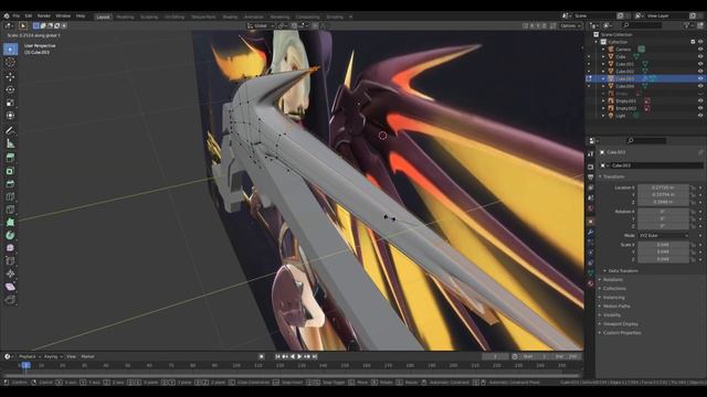 Mercy Witch Wings Halloween Skin from Overwatch - Modeling Timelapse in Blender смотреть онлайн