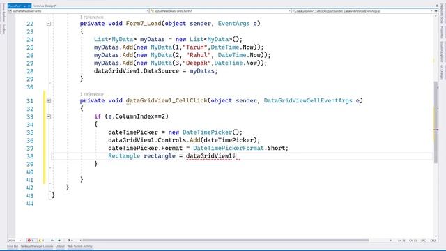 Embedding Calendar DateTimePicker Control Into DataGridView Cell | Windows Forms C# смотреть онлайн