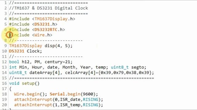 Real-Time Clock Using TM1637 & DS3231