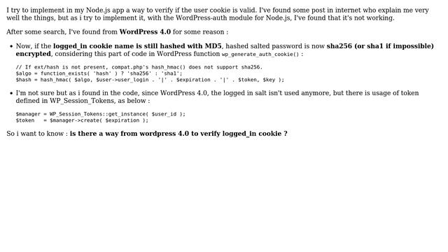 Wordpress: Verify if user is wordpress logged in from another app since wordpress 4.0 смотреть онлайн