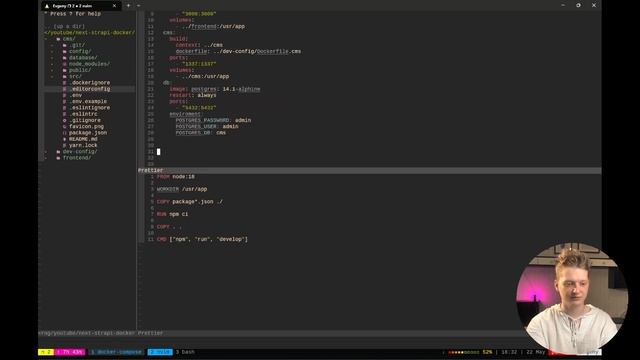 Конфигурация Docker для разработки | Next.js 13.4, Postgresql, strapi cms смотреть онлайн