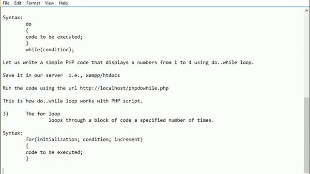 PHP Loops - do, while, foreach and for . смотреть онлайн