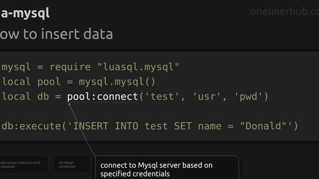 How to insert data #lua-mysql смотреть онлайн