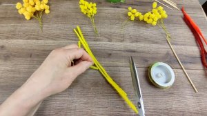 Как сделать красивые веточки мимозы своими руками. Три способа.