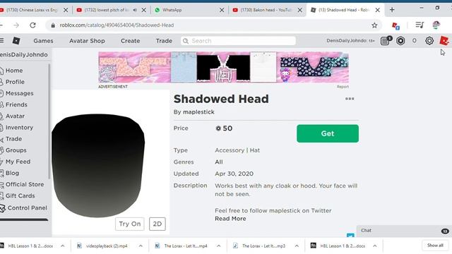 How To Get Shadowed Head In Roblox With The Free Promo Code For Robux Part 1