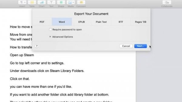 How To Convert A Pages Document To Word or PDF Files