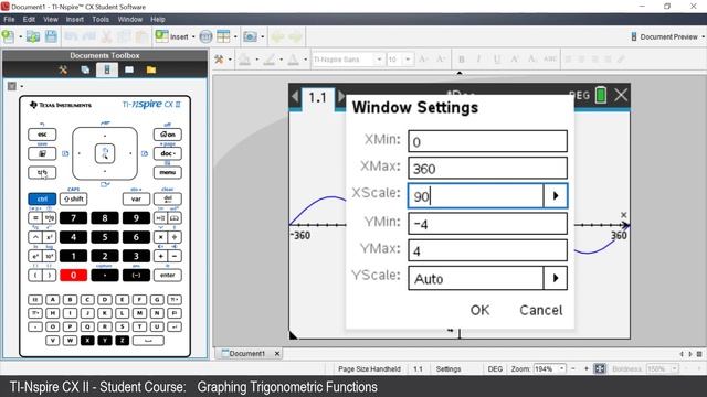 Trigonometric Graphs | TI-Nspire CX II | Getting Started Series - Graphs Application смотреть онлайн