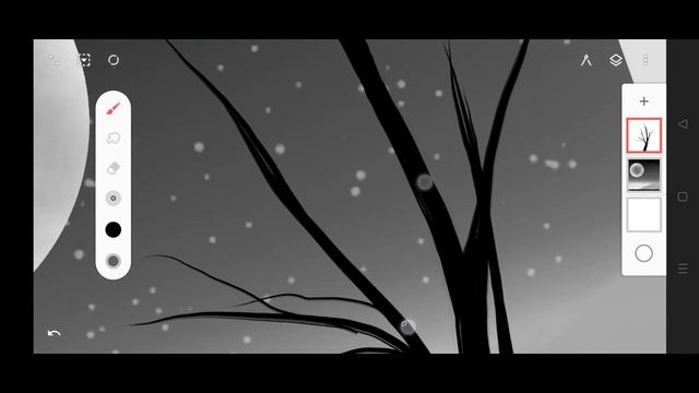 Black and white moon light painting tutorial//infinite painter//mobile art смотреть онлайн
