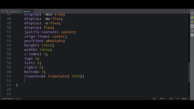 Fullscreen Navigation Menu Using CSS Flexbox смотреть онлайн