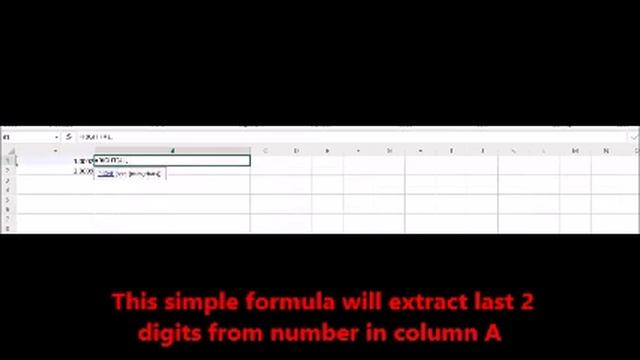 Microsoft Excel Formula to get last 2 digits from number смотреть онлайн