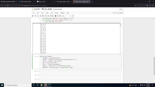 Calculating the RSI for overbought or oversold stocks using python's Jupyter Notebook смотреть онлайн