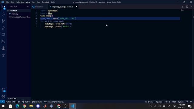 MAKE PYTHON SPAM BOT 101 :D смотреть онлайн