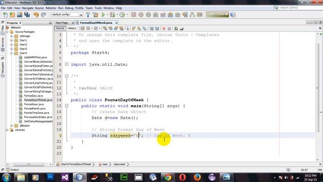 Formatting day of week using SimpleDateFormat in Java Netbeans смотреть онлайн