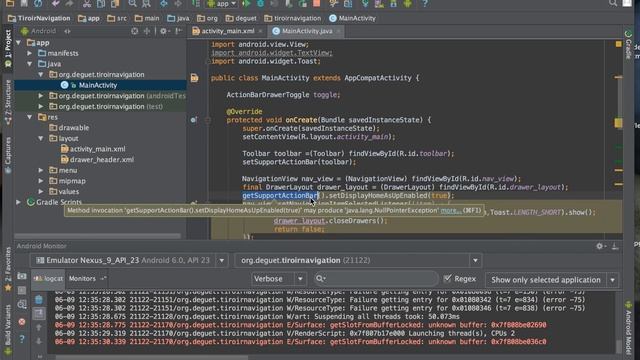 Drawer / tiroir de navigation 3/3 : tiroir de type Material Design смотреть онлайн
