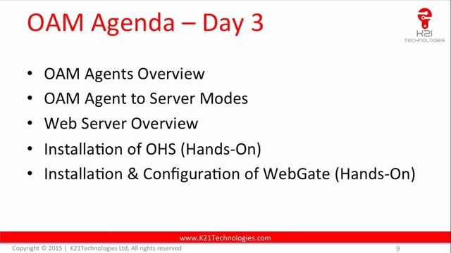 Oracle Access Manager (OAM) Training including EBS R12.1 Integartion : Agenda Day wise смотреть онлайн