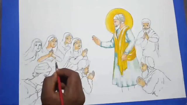 #kumarchandanartgallery ।।guru teg Bahadur Sketch and colours aise kare смотреть онлайн