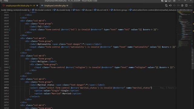 Show personal information all profile user Larave 9 | HR System смотреть онлайн