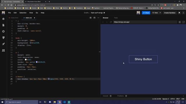 Shiny Button Hover Effect смотреть онлайн
