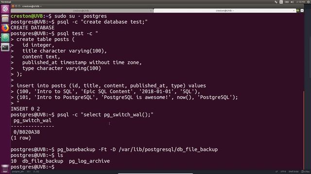 PostgreSQL Backup & Point-In-Time Recovery смотреть онлайн
