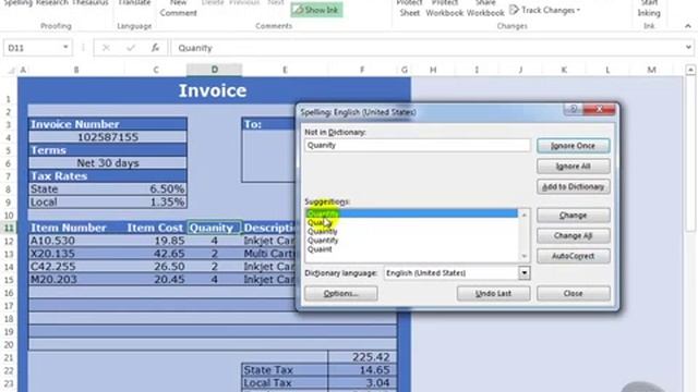 Microsoft Excel 2013 Tutorial 105 Spell Check and AutoCorrect смотреть онлайн