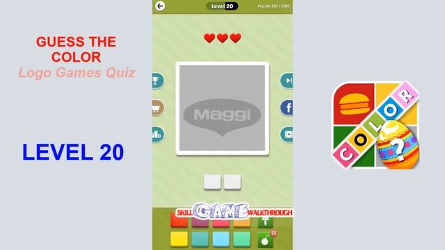 Guess the Color - Logo Games Quiz Level 20 - Walkthrough смотреть онлайн