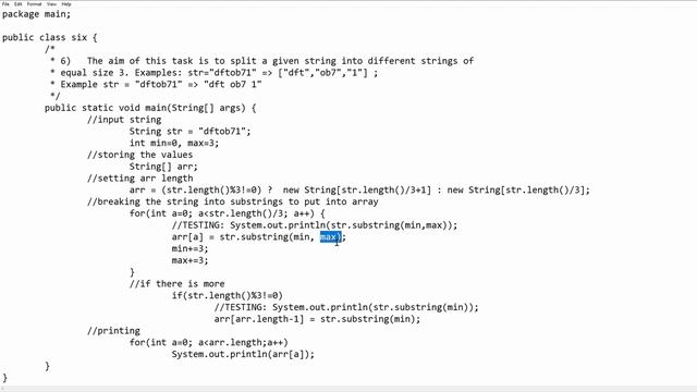 JAVA || How to split a given string into different strings of equal size... смотреть онлайн