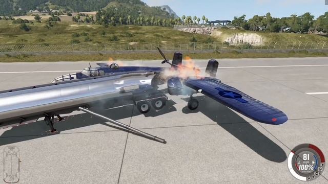 Plane Crash In BEAMNG Flight Simulator (Realistic Crash Animations) смотреть онлайн