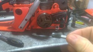 Как открутить сцепление бензопилы эхо 450.