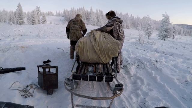 Погрузка вещей в нарты в - 45°!!! Якутия! Себян - кюель! смотреть онлайн