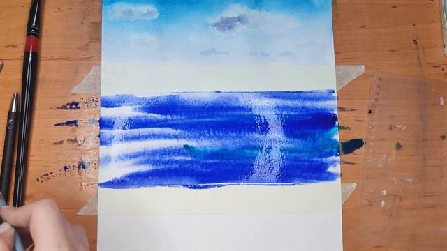 КАК РИСОВАТЬ НЕБО АКВАРЕЛЬЮ ДЛЯ НАЧИНАЮЩИХ/НЕБО ДЛЯ ПЕЙЗАЖЕЙ смотреть онлайн