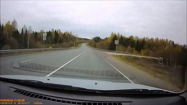 Березники - Пермь за пол часа. Ускоренная съёмка 30.09.19 смотреть онлайн