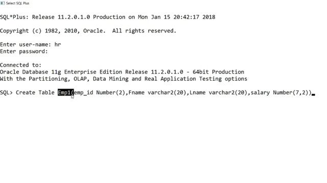 SQL in Oracle 11g Tutorial #3: Simple Table Creation смотреть онлайн