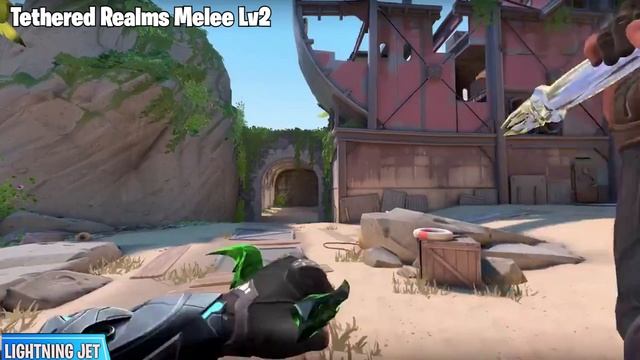 Tethered Realms Melee Lv1 vs Lv2 - valorant Tethered Skin bundle смотреть онлайн