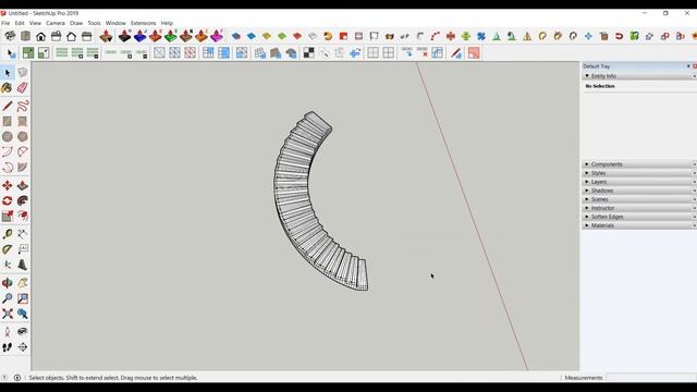 How to Make Curved Staircase in SketchUp. смотреть онлайн
