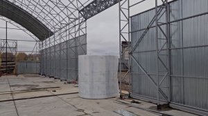 Обшивка ангара профлистом оцинкованным.