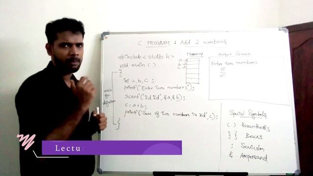 C Program | # 1 Add two numbers | Computer science tutorials in Malayalam | Lectures by Aju J S смотреть онлайн