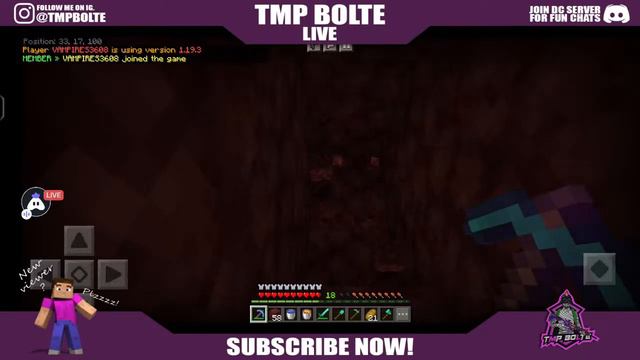NEW PUBLIC SERVER LIVE WITH SUSCRIBER♥️| 24/7 | JAVA+PE SERVER😍😘 | TMP BOLTE LIVE смотреть онлайн