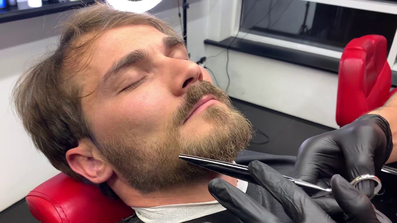 ASMR barber shave | fast shave |best beard cut | face massage | оформление бороды | стрижка бороды смотреть онлайн