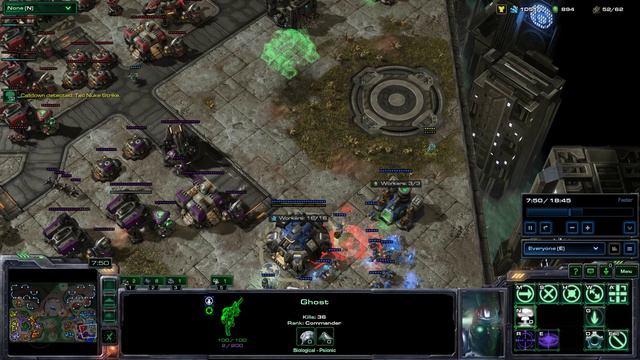 74 Kill Ghost Lands 4 Nukes (4 v 4) - Starcraft II смотреть онлайн