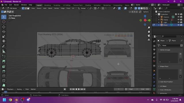 How to Complete a 2025 Ford Mustang GTD Project on Blender 4.0: Part 2 смотреть онлайн