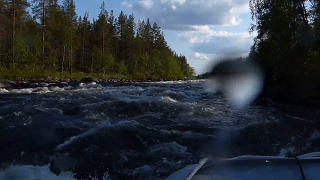 Подъем на лодке с водометом по реке Кола смотреть онлайн
