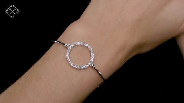 UD3286 - SILVER CIRCLE OF LIFE BANGLE WITH WHITE TOPAZ - TESORO COLLECTION смотреть онлайн